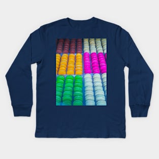 Colorful French Macarons Aesthetic Photo Artwork Kids Long Sleeve T-Shirt